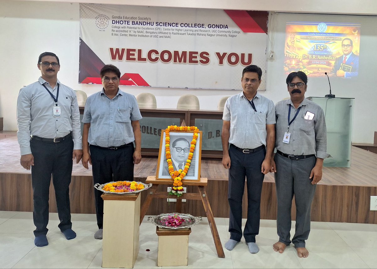 dbsciencecolleg's tweet photo. Team DBSc pays humble tribute to "महामानव भारतरत्न डॉ भीमराव आंबेडकर" on his 135th Birth Anniversary 💐💐💐 https://t.co/499P1xyy0i