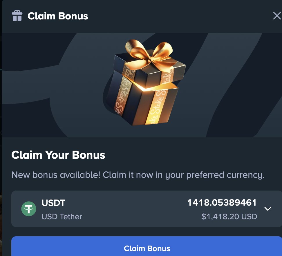 QuickTmVIP's tweet image. What would you do if Stake just sent you this bonus for FREE? 👀