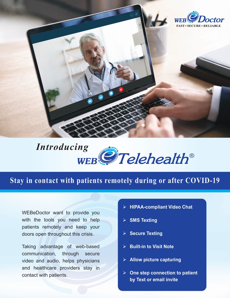 webedoctor's tweet image. "Seamless care on the go! 🎯 WEBeDoctor WEBeTelehealth: Video links, secure texts, and notes across devices. Professional, compliant, and patient-focused. Connect at 714-990-3999 #TelehealthLeadership #WEBeDoctor #PracticeGrowth "