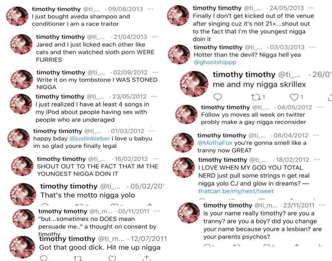 "Problematic past" and it's Timothy Heller admitting to being a potential rapist, saying the N word multiple times and being a zoophile, adding to the fact she groomed minors into talking about sex after accusing Melanie. There's no reason to believe her, i'm so sorry.