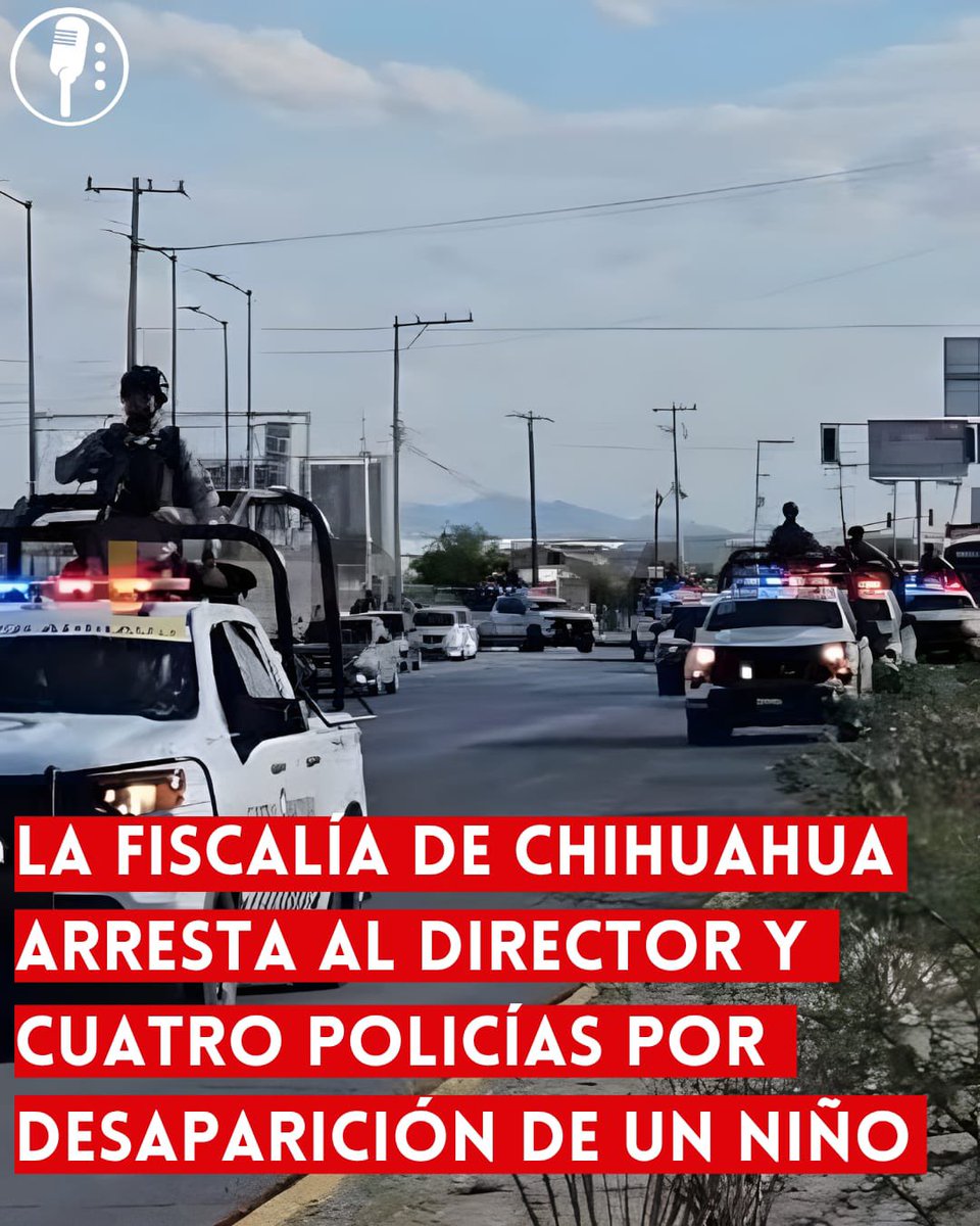 ⭕ OJO | LA FISCALÍA DE CHIHUAHUA ARRESTA AL DIRECTOR Y CUATRO POLICÍAS POR DESAPARICIÓN DE UN NIÑO 

Un grave caso de privación ilegal de la libertad involucra a cinco miembros de la Policía Municipal de Guerrero, en la Sierra Tarahumara de Chihuahua. El director de la
