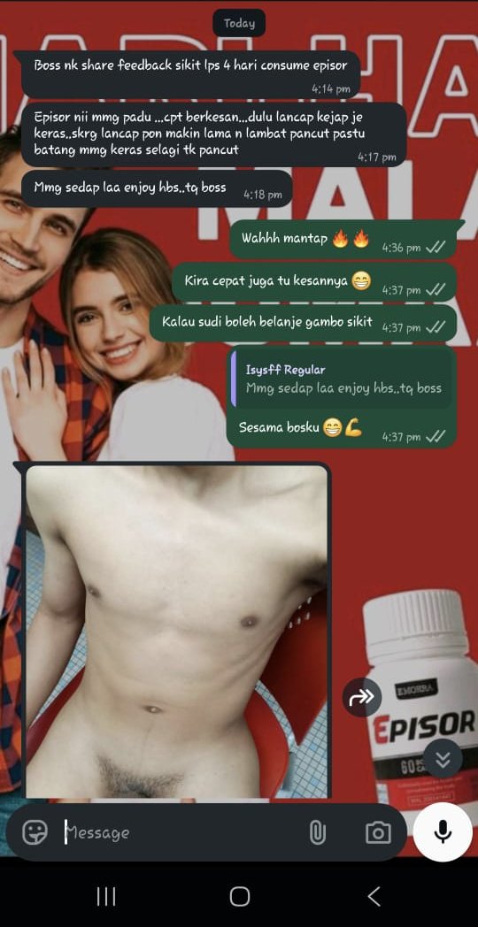 RahsiaPahlawan's tweet photo. Jangan risau, ada jalan nak reset power.

🔥 Episor diformulasikan khas untuk:

✅ Pulihkan semula morning wood
✅ Buat senjata keras padu bila diperlukan
✅ Tambah stamina &amp; tenaga lelaki
✅ Kembalikan aura jantan sejati

Ramai bro dah try, seminggu je dah nampak beza: https://t.co/X8iXauYSPB