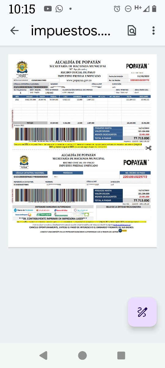 Éste documento es el recibo de pago de un lote de la hacienda Belalcazar, que el tatarabuelo de <a href="/PalomaValenciaL/">Paloma Valencia L</a> Ignacio Muñoz le entregó a su bisabuelo, el Hidalgo y beodo Guillermo Valencia como dote para emparentar su estirpe sin clase pero con mucho oro, con la nobleza de