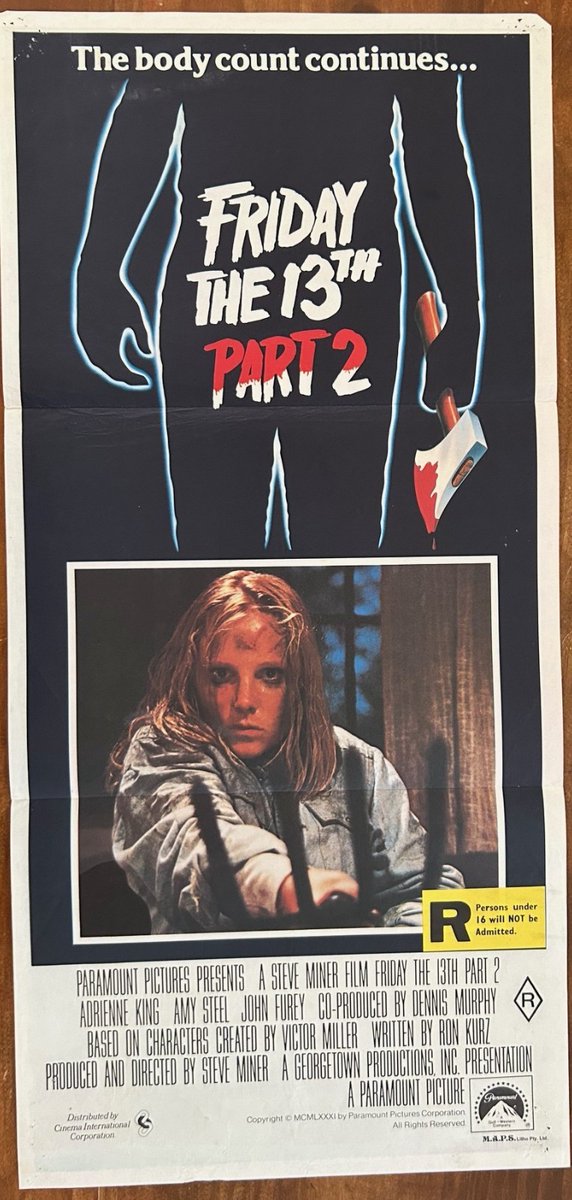 FRIDAY THE 13th Part 2 - Original daybill Australian movie poster - Jason horror  
🔗 ebay.com/itm/1578162268…  
 #ad