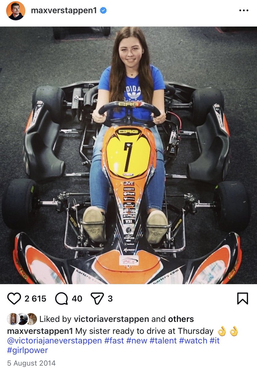 Mercury98568210's tweet image. back to time with teenager max verstappen and his #girlpower agenda. 

When he called her Max 2.0 because she was too fast😂

#fast #new #talent #watch #it #girlpower