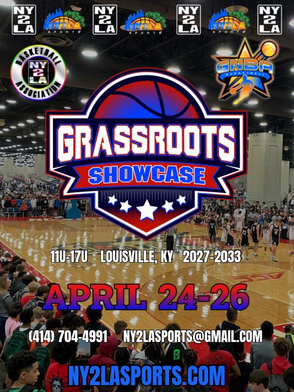ny2lasports's tweet photo. Another loaded group of boys 11U-17U teams is set for the Grassroots Showcase in Louisville, KY at the Kentucky Expo Center

All games under one roof!

👀Register now 👇🏼
https://t.co/yXfu0mE2FZ https://t.co/k7mKox80DW