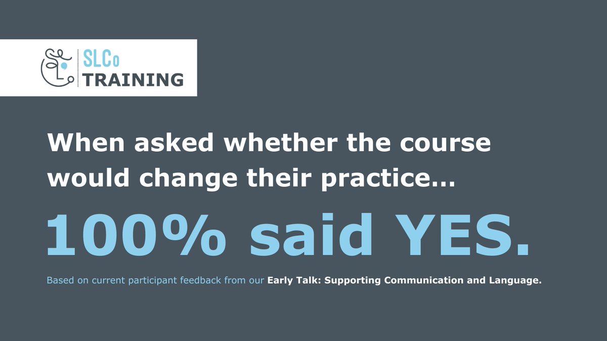 s_l_co's tweet image. We recently delivered Early Talk: Supporting Communication and Language training.

When asked if it would change practice…
100% said yes. 💙

Find out more about our training:
…ech-language-communication-company.uk/contact-us-tra…

#SLCN #EarlyIntervention #EarlyYears #CommunicationMatters