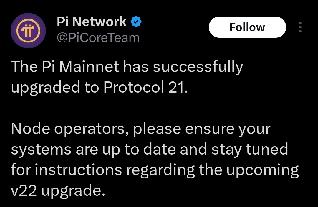 AriWalletChain's tweet image. 🚨 $Pi Network Update 🚨

Protocol 21 upgrade is DONE ✅

Stronger network. Bigger future. 🌍

Pioneers, this is just the beginning 💫

@PiCoreTeam 💜

#PiNetwork #CryptoCommunity 🚀