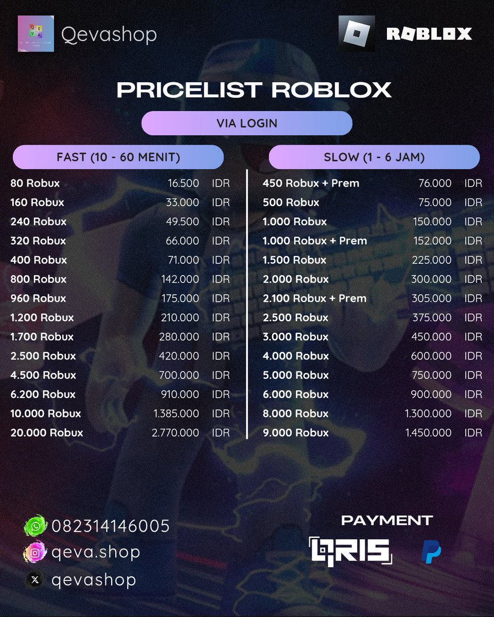 Qev 🐱 | Topup | Convert | Joki Game tweet media