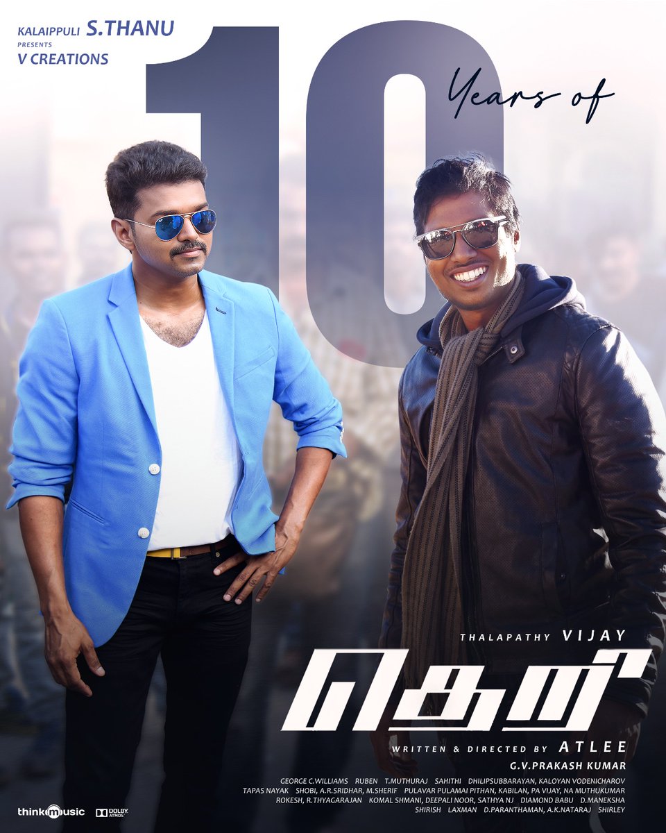 startalkies_ofl's tweet image. 10 Years of Blockbuster #Theri. Can we expect their fourth collab soon. 
#ThalapathyVijay #Atlee
