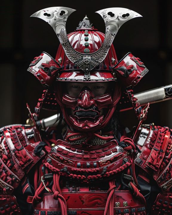 Art of the Day! "Warrior wearing a full red samurai a". Buy at: ArtPal.com/maxleron?i=306…