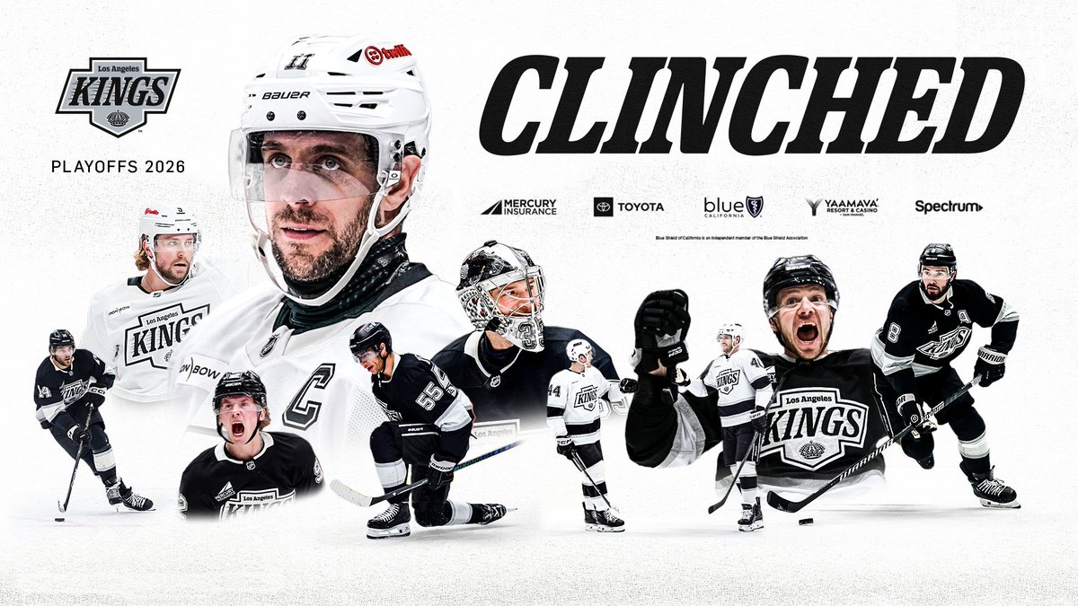 The <a href="/LAKings/">LA Kings</a> have officially clinched a berth in the 2026 Stanley Cup Playoffs, marking their fifth consecutive postseason appearance.

📰: bit.ly/41xhSrd
