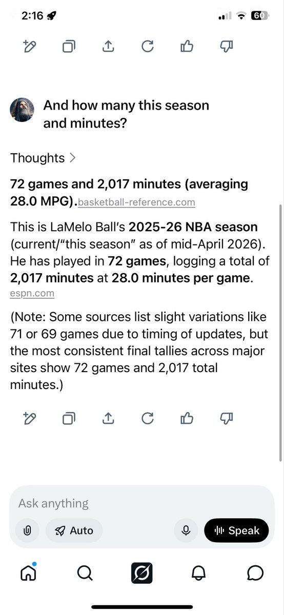 Max_BullBear's tweet photo. @josealva @MasterTes Lets be realistic. Last season look how many games/minutes lamelo played compared to this season? Do you not believe that he is the star and the main reason the season looks different to last! Be real bro. https://t.co/hKcJBI2djh