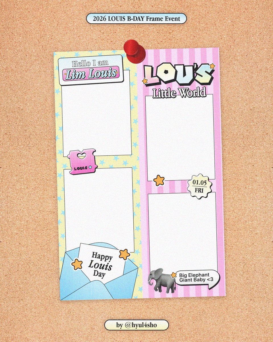 Lou's Little World 🌏🐘

2026 #LOUIS B-DAY Frame Event
by <a href="/hyul4sho/">keri🍀</a>

📍 Sukhakala &amp; Solophoto
📆 25/4 - 09/5

share your precious moment on #LouLittleWorld