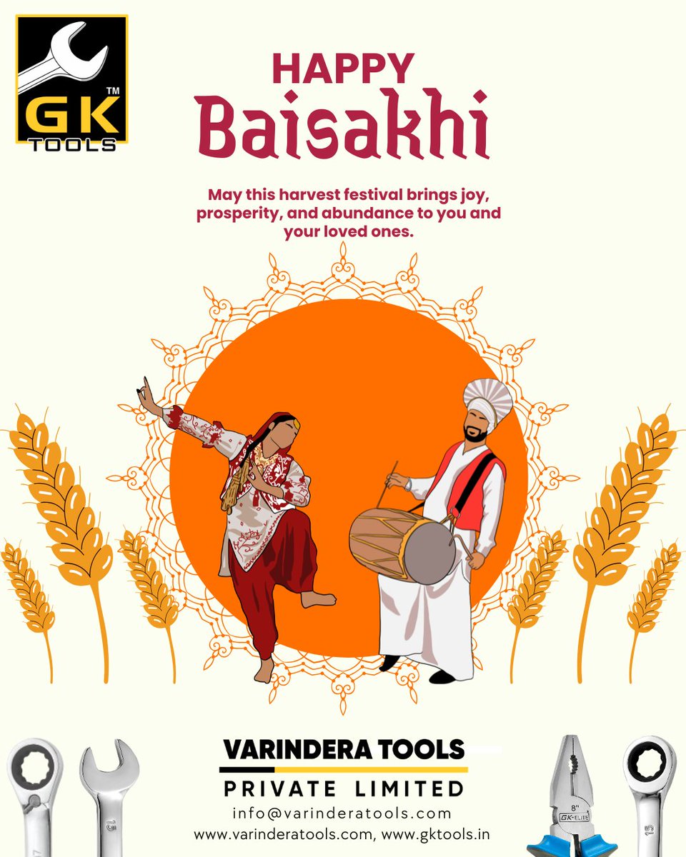 Varindera_Tools's tweet photo. Happy Baisakhi Wishes from Varindera Tools

🌾 Celebrate the spirit of harvest, happiness, and new beginnings.

🔧 Quality Tools | Global Trust | 35+ Years of Excellence

🌐 https://t.co/tPDCemHLx6
🌐 https://t.co/pldGgeOuXb

#HappyBaisakhi #Baisakhi2026 #VarinderaTools #GKTools https://t.co/4itWuX9syy