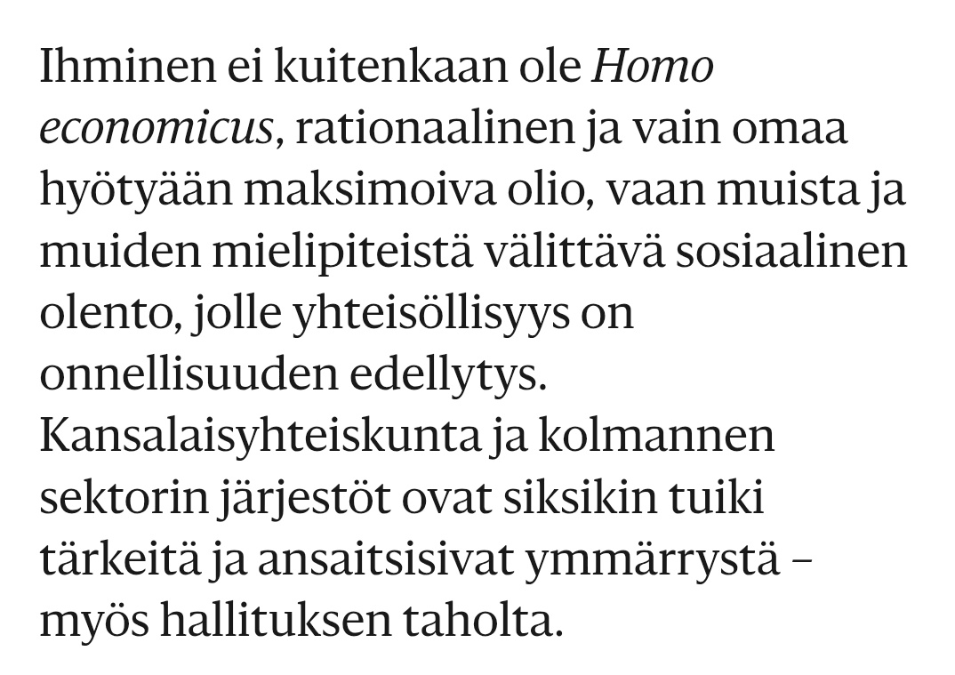 pihanurmi's tweet image. Mitähän kansalaisyhteiskuntaa Sixten nyt tarkoittaa🤔 Sitä oikeaa vapaaehtoisrahoitukseen ja -jäsenyyteen pohjautuvaa vai veronmaksajien rahoilla ratsastavaa hillotolppa-rälssiä? 
Ilmeisesti viime mainittua, koska oikean kansalaisyhteiskunnan ei tarvitse kerjätä ymmärrystä ja