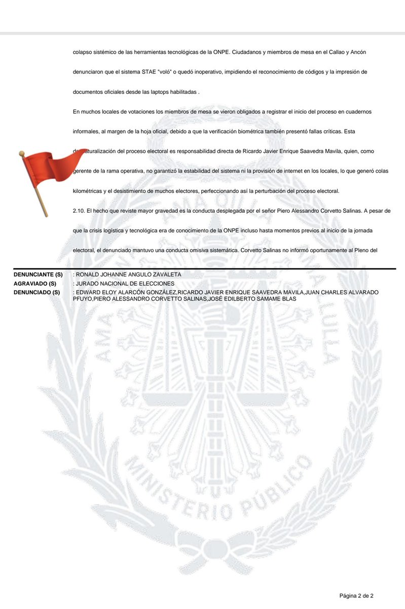 KarinaNovoaL's tweet photo. El @JNE_Peru liderado por
Roberto Burneo denunció a Piero Corvetto, jefe de la @ONPE_oficial
por delitos contra el derecho al sufragio, por el desastre en la organización de las elecciones generales. 
⬇️⬇️ https://t.co/eduwQM4wHB