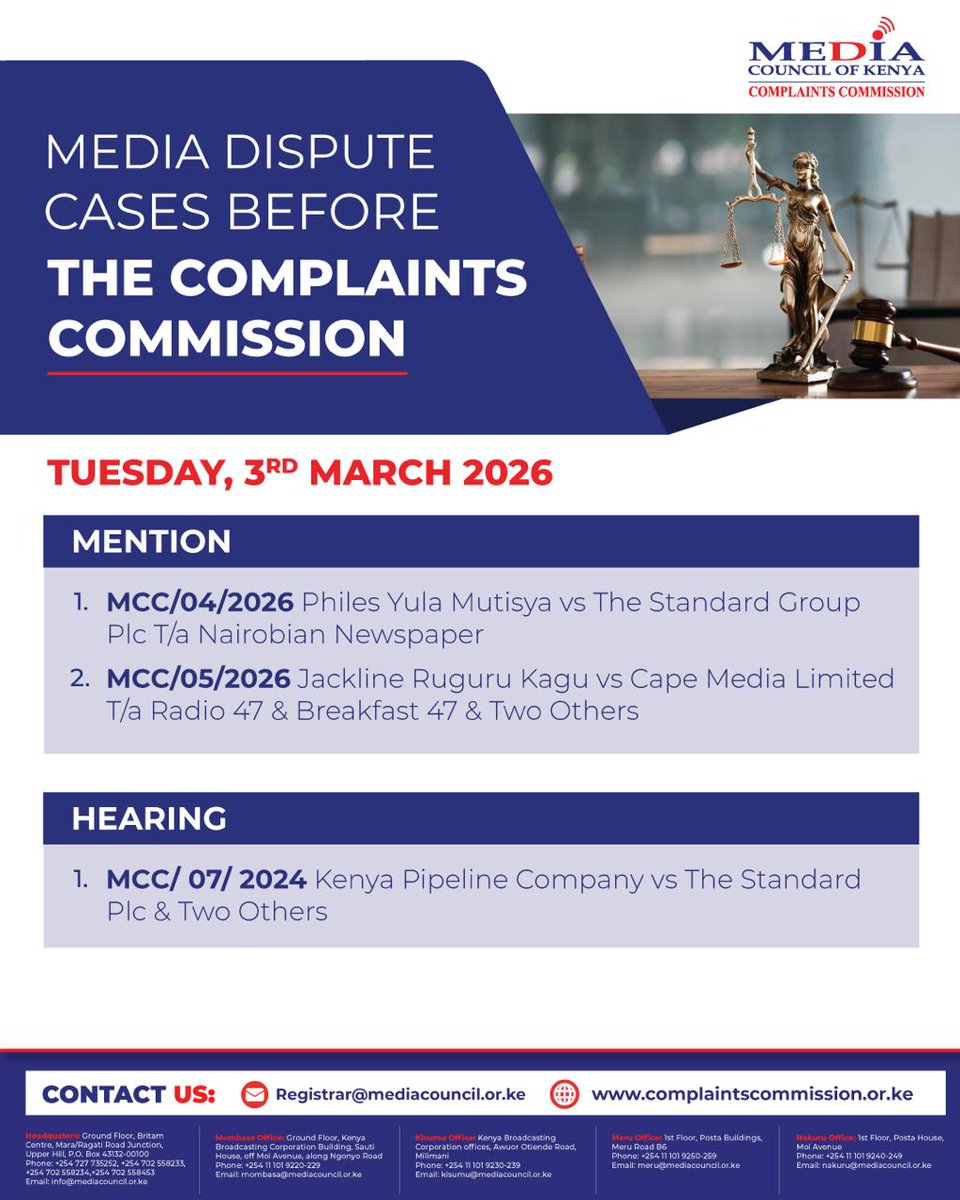Complaints Commission (@CCommissionKE) / Posts / X