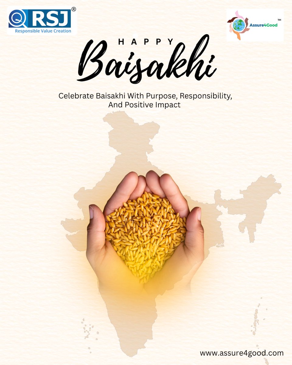 Assure4Good's tweet photo. Happy Baisakhi! 🌾🌍
May this vibrant festival inspire positive impact, responsible practices, and a better tomorrow for all. ✨
#Baisakhi2026 #Assure4Good #Sustainability #Impact #BetterFuture https://t.co/faOYjApzW1