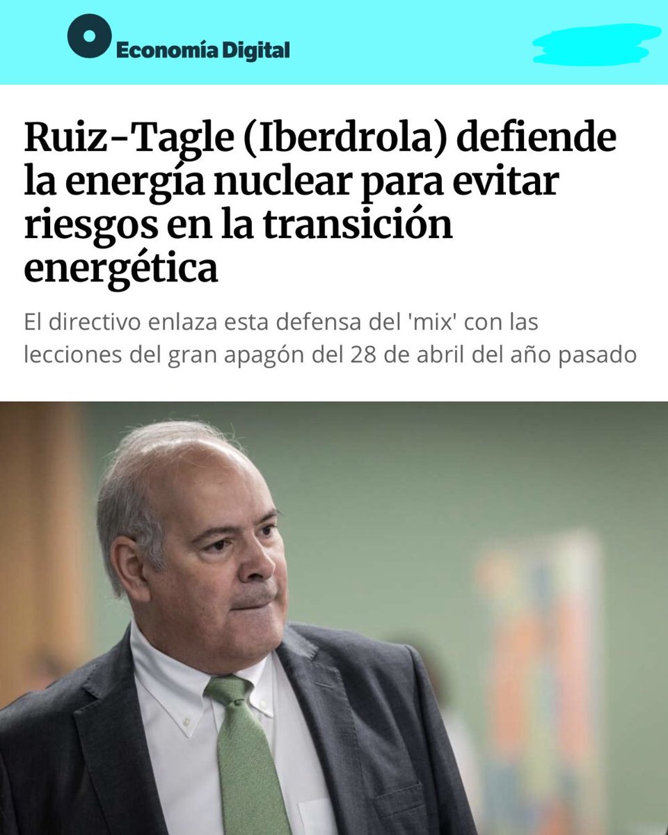 El relato de que son las eléctricas las que quieren cerrar las nucleares ya no engaña a casi nadie. 

El CEO de <a href="/iberdrola/">Iberdrola</a> España, Mario Ruiz-Tagle, ha defendido el papel de la energía nuclear en el sistema eléctrico español y ha lanzado una advertencia clara sobre las