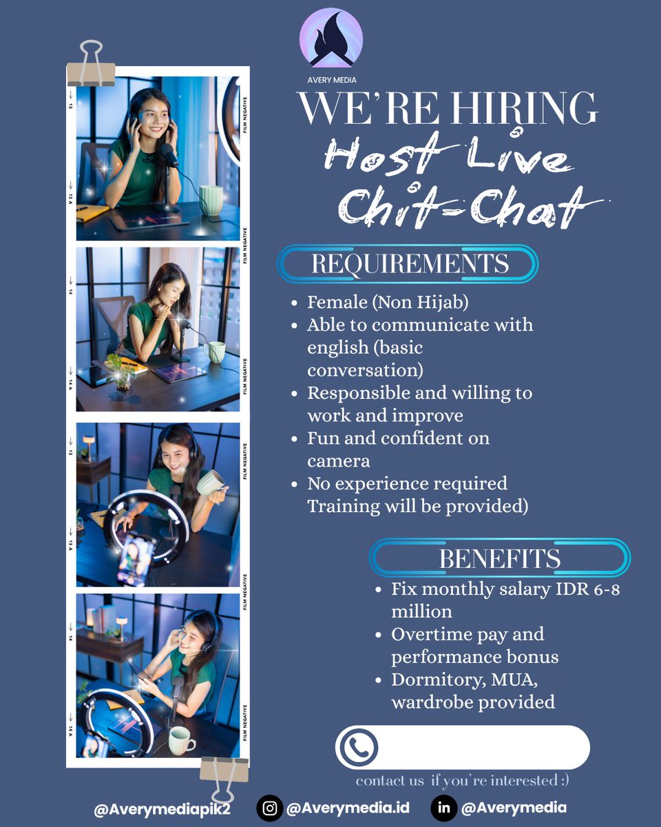 hourlymee's tweet image. BUTUH BANGET YANG SERIUS KERJA

OPEN LOKER HOST CHITCHAT BAHASA INGGRIS. YANG TERTARIK LANGSUNG DM 
Bisa WFH dengan jam yg lebih flexible
#loker #lokerjakarta #BU #Resign #Freelance #Freshgraduate