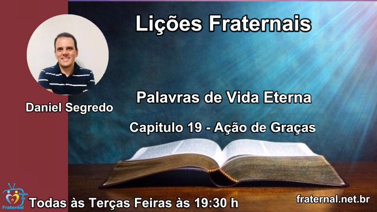 FraternalWeb's tweet photo. Lições Fraternais - Com Daniel Segredo - Terças ás 19:30hs

https://t.co/vL86lhZqBy

Assista, inscreva-se no canal, curta, comente e compartilhe com seus contatos!

Também na TV Fraternal 

https://t.co/Uf2IYcDhvX

#radiofraternal #licoesfraternais  #doutrinaespirita  #espiritism https://t.co/WY3EpOwYM9