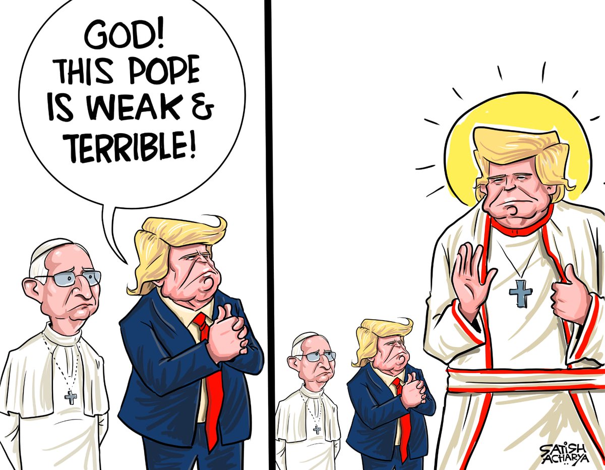 satishacharya's tweet image. Oh God! #DonaldTrump #PopeLeo