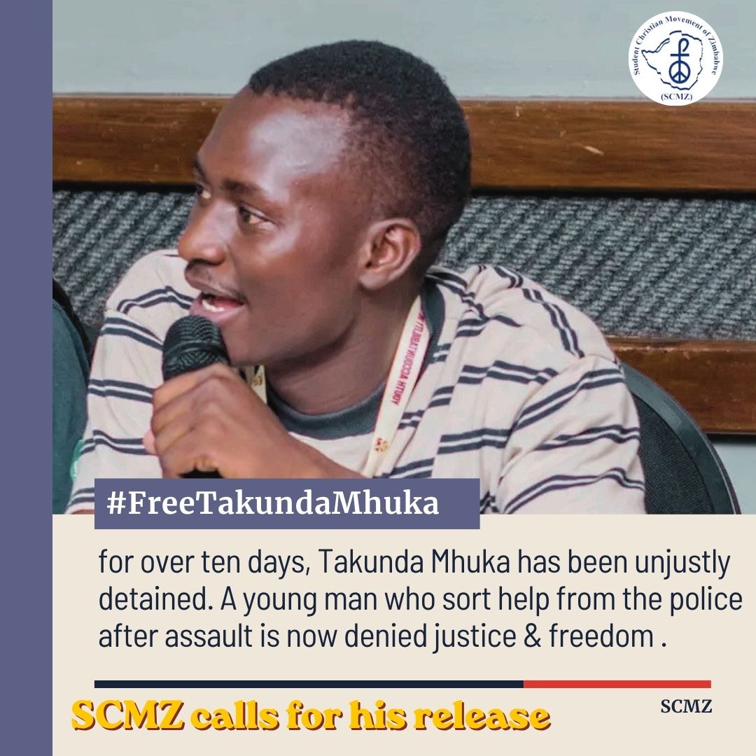SCMZimbabwe's tweet image. The authorities should stay away from persecuting students and young people for their political gains, #FreeTakundaMhuka
#NowOrNever
#TakundaIsUs
We call for his immediate release,!!
"Speak up for those who cannot speak for themselves.” — Proverbs 31:8