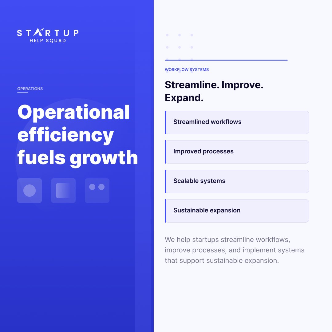 startuphelpsqd's tweet image. We help startups streamline workflows, improve processes, and implement systems that support sustainable expansion.

#StartupHelpSquad #StartupSystems #ProcessImprovement #StartupGrowth