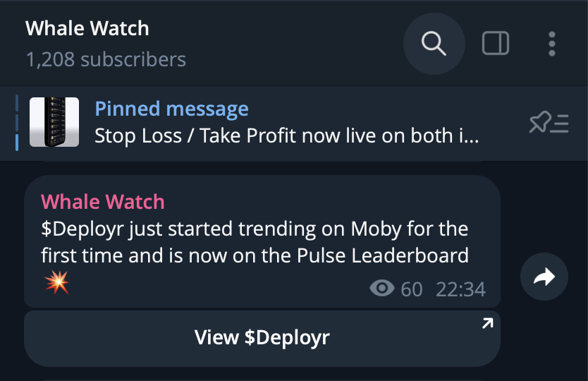 mobyagent's tweet photo. Pulse alert fired at $162K.

Now sitting at $650K+

You can now get these alerts straight to Telegram.

https://t.co/p96erVdqo1 🔔 https://t.co/aL4y0a3sXx