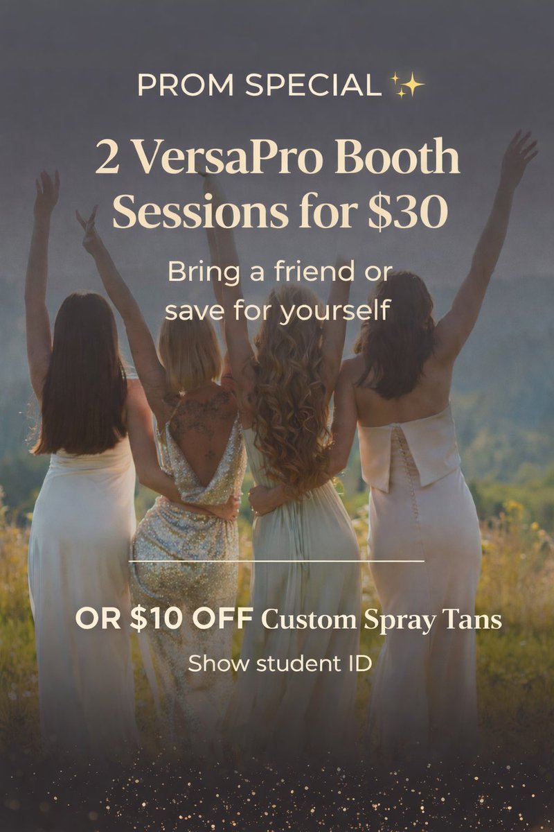 YouGlowSprayTan's tweet photo. Prom Specials April 13-25th https://t.co/O2b0xJZrsP