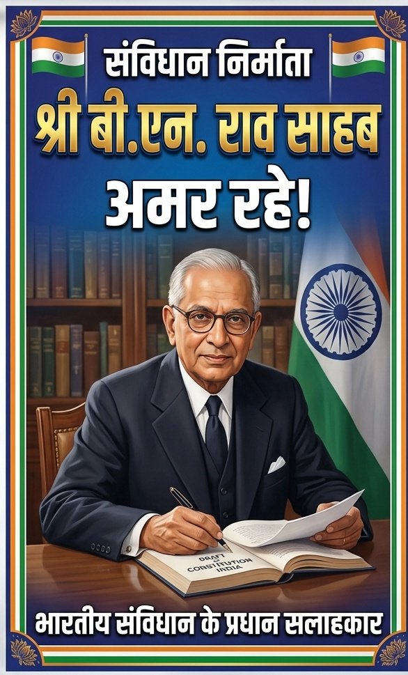 GENERAL_UR_'s tweet photo. इतिहास में कई नाम सुनहरे अक्षरों में दर्ज हैं
लेकिन कुछ व्यक्तित्व ऐसे होते हैं जिन्होंने पर्दे के पीछे रहकर राष्ट्र की नींव रखी
एक ऐसा ही महान नाम है—सर बी.एन. राव।"

लेकिन
वोटबैंक की गंदी राजनीति के कारण उपेक्षित रहे
लेकिन अब और नहीं
देश के सच्चे सपूतों को उचित आदर देकर रहेंगे https://t.co/5zNbYT1DoK