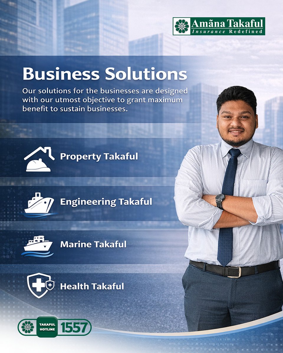 AmanaTakaful_MV's tweet image. Empower your business with solutions that keep you moving forward 📷
Visit: takaful.mv
#AmanaTakaful #BusinessSolutions #SecureYourFuture #SmartBusiness #Maldives