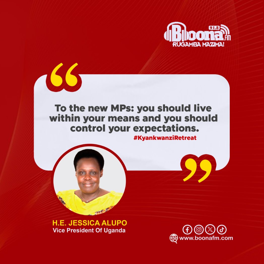 BoonaFm's tweet photo. @JessicaAlupo Vice President of Uganda to NRM Members of Parliament at Kyankwanzi Retreat.
#BoonaUpdate https://t.co/22FXzOmPM8