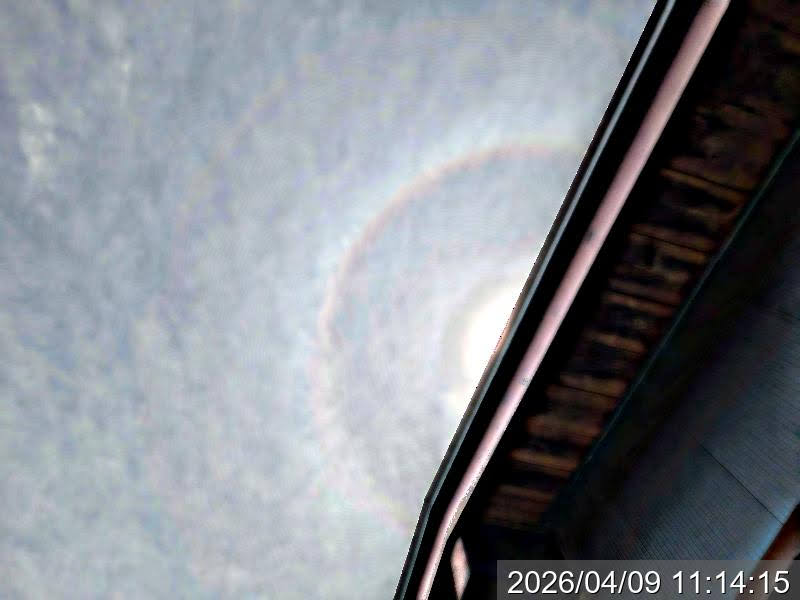 4/9のハロ半分😄あら、これは46度も!? 画像処理するまで全く気づきませんでした😅
#halo_jp #AOI_autoBR #UnsharpEX