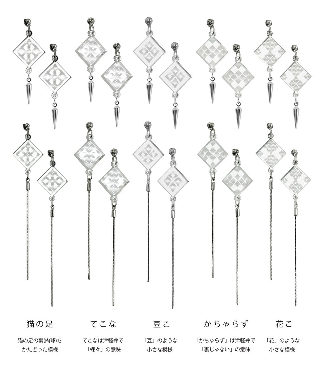 raveltokyo's tweet photo. 青森県津軽地方に伝わる伝統的な刺し子技法《こぎん刺し》をアクリルで表現した耳飾り。 https://t.co/Gk6pP9qKAd