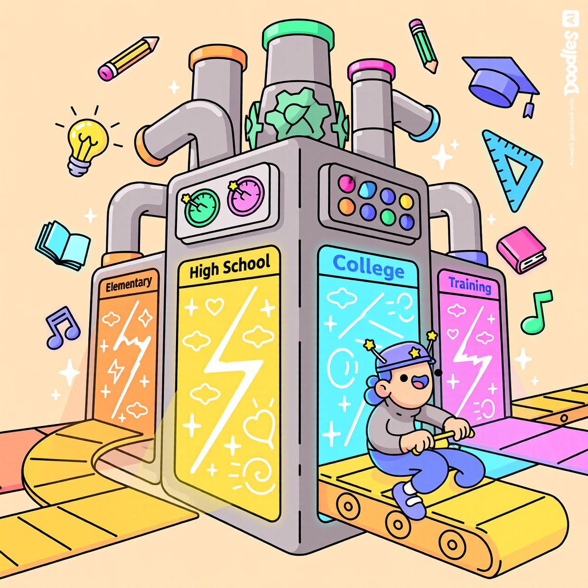 izbaexie's tweet photo. Introducing the EDU-CONVEYOR!  

Step on, move through every stage of learning, and come out smarter on the other side.  

Step on.  
Level up.

@doodles https://t.co/JbRSwbngm3
