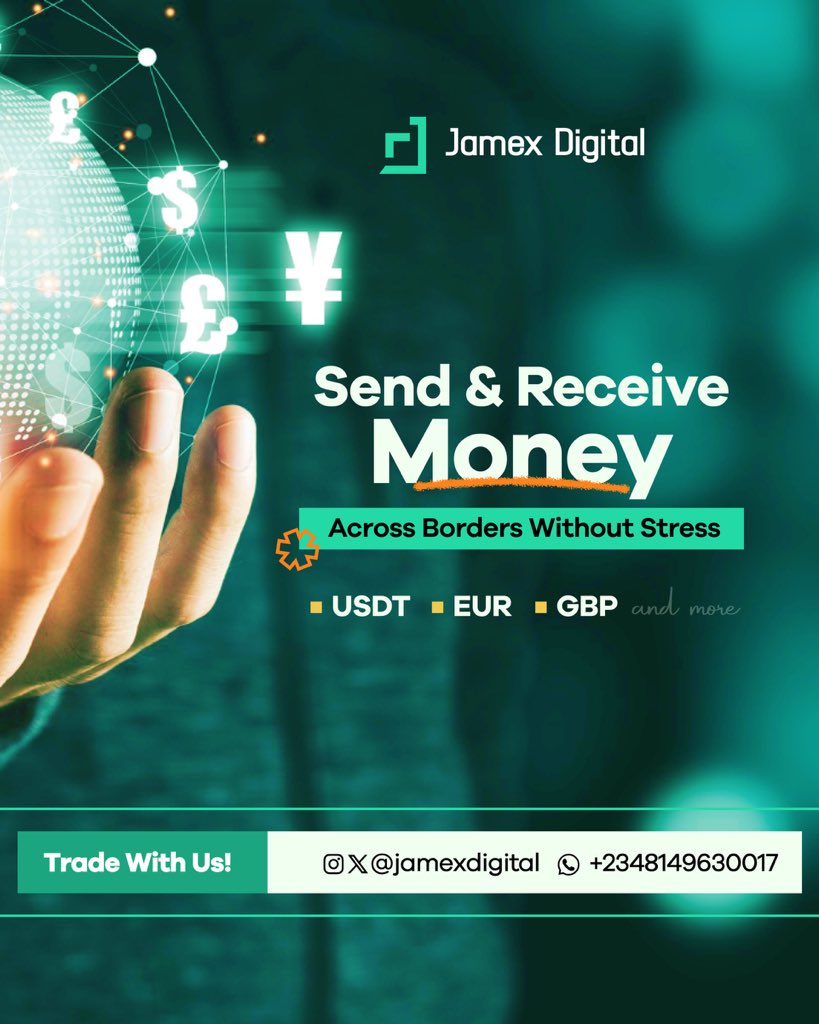Jamexdigital's tweet photo. Struggling with slow and stressful international transfers?

There’s a better way.

Send and receive money across borders smoothly, quickly, and without unnecessary stress. Fast, reliable, and built to make your transactions easier every time.

Send a DM to get started. https://t.co/AA5vopXLsL
