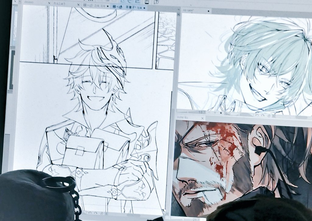 漫画描きながら色塗りながら線画するという非常に楽しいキャンパスになっているせいで何も終わらない図