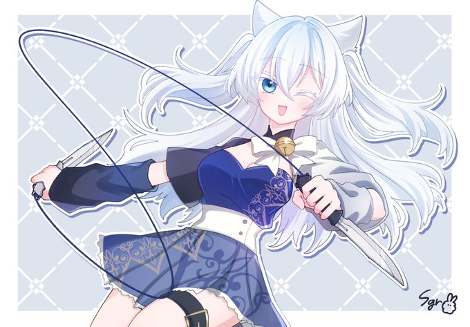 skeb納品しました!かわいい!!白髪青目!!! 