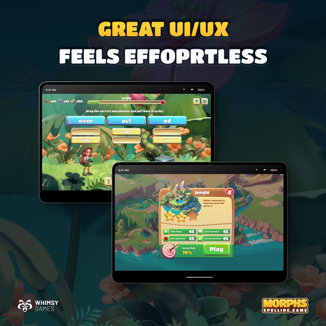 WhimsyGamesDev's tweet photo. Learning, but you actually want to stay. 

UI/UX for Grammarsaurus - built to feel like a game, not a task. 
Simple to use. Easy to learn🤓 

🔗 https://t.co/XPCodhqS5N
🔗 https://t.co/yv9O7uQwHL 

#UXUI #GameDev #EdTech https://t.co/IZSb4Ngxz4