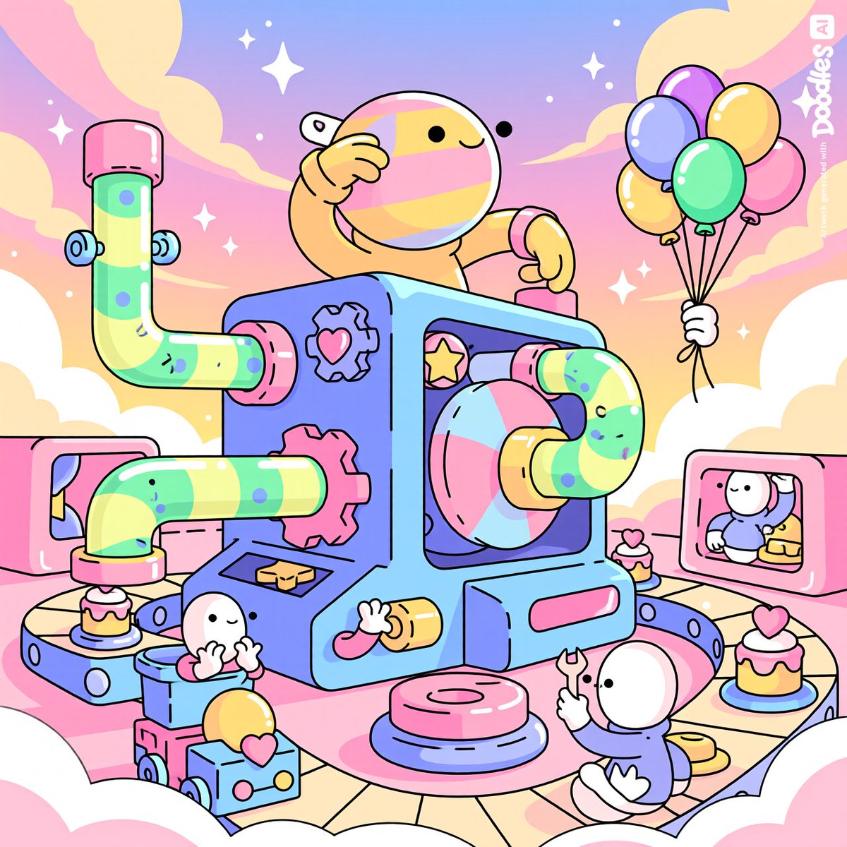 samlovesdevin's tweet photo. When baby doodles meet their imagination

my #1 entry for this Doodles AI creative competitions!

@doodles https://t.co/GjHVz2Me5q