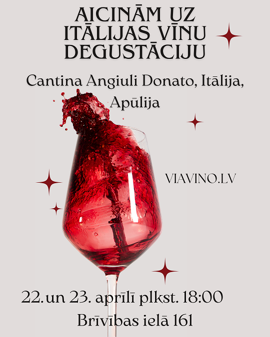 Via_Vino's tweet photo. Aicinām jūs uz degustāciju, kur visi vīni būs no Cantina Angiuli Donato (Itālija, Apūlija).
Piedāvasim 6 vīnus no kuriem 4 būs pilnīgi atšķirīgi Primitivo
Vairāk info https://t.co/Q3iJd8FWRL
#viavino #vīns #degustācija #vinoteka #primitivo #vīnotava #sarkanvīns #vīnadegustācija https://t.co/aPuoeBkwP6