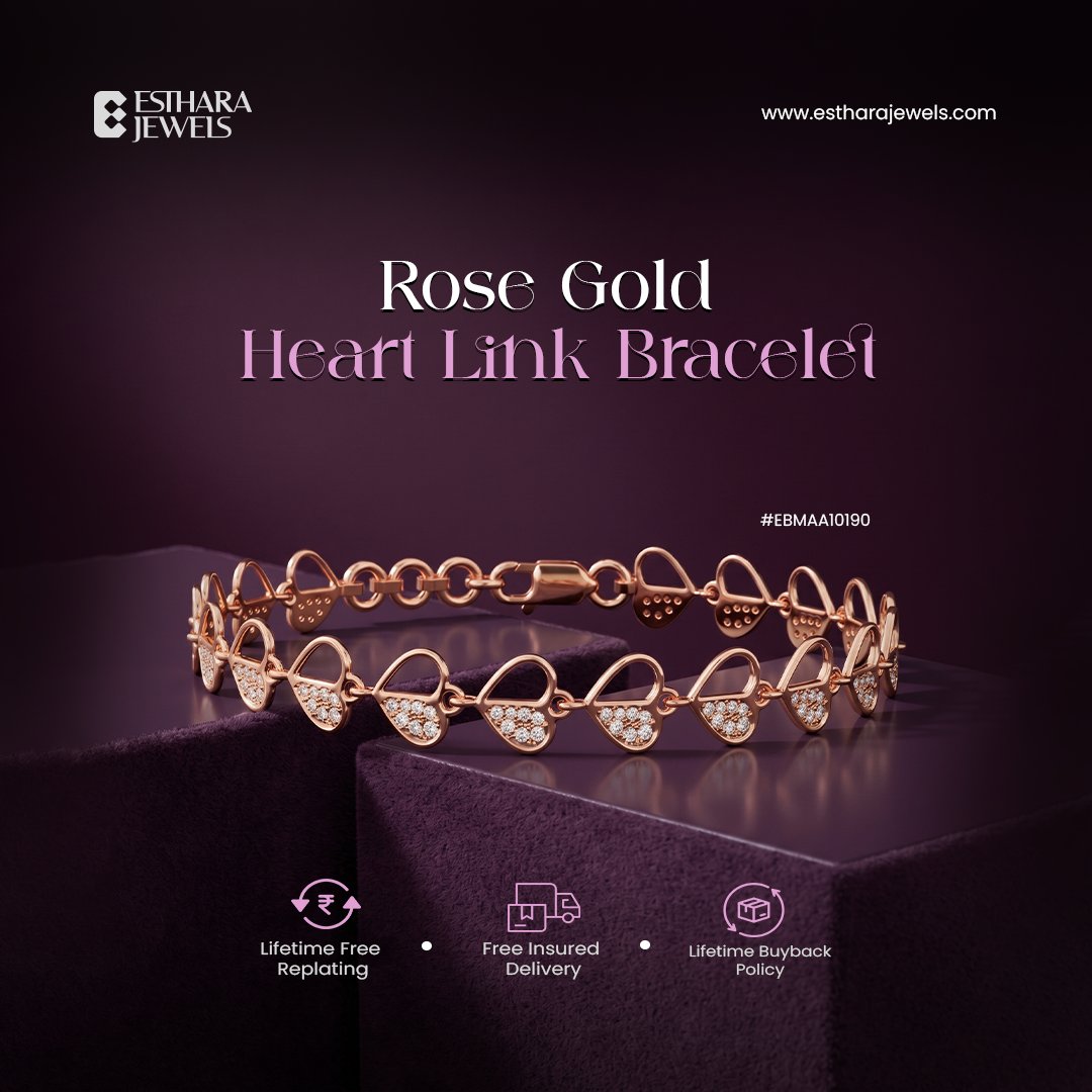 Estharajewels's tweet image. Rose Gold Heart Link Bracelet
A charming and delicate bracelet featuring a continuous chain of elegant open-heart links.
Website: estharajewels.com
SKU: #EBMAA10190
WhatsApp/Call: +919567059222

#EstharaJewels #RoseGold #HeartBracelet #JewelryLover #GiftIdeas #FineJewelry