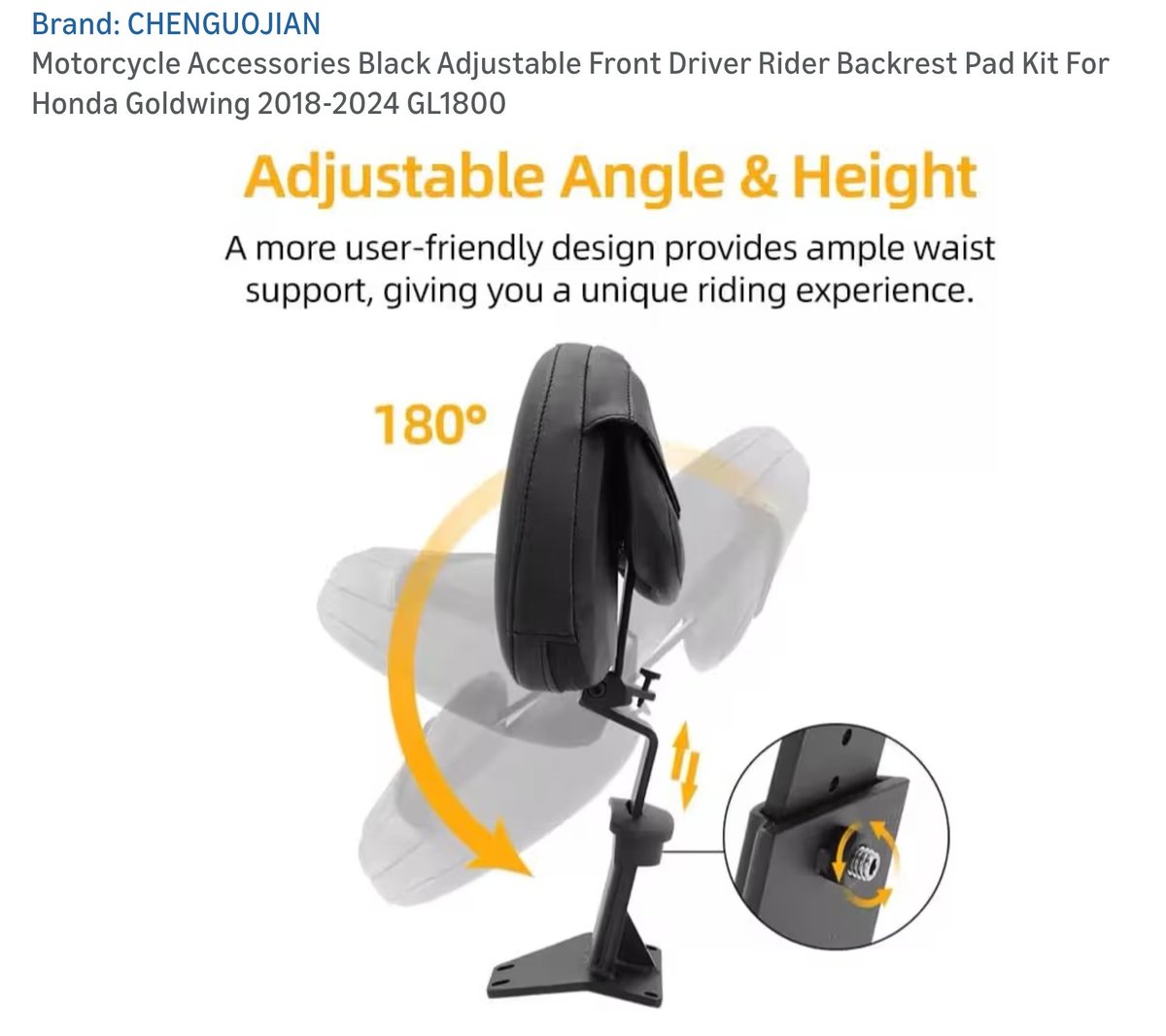 "Upgrading my 2024 DCT Goldwing with this adiustable backrest transformed the ride from a seat to a throne-it's not iust about the comfort, it's about doubling your range before your back even thinks about calling it a day. 
Got it from Amazon. 

shorturl.at/HjmxH