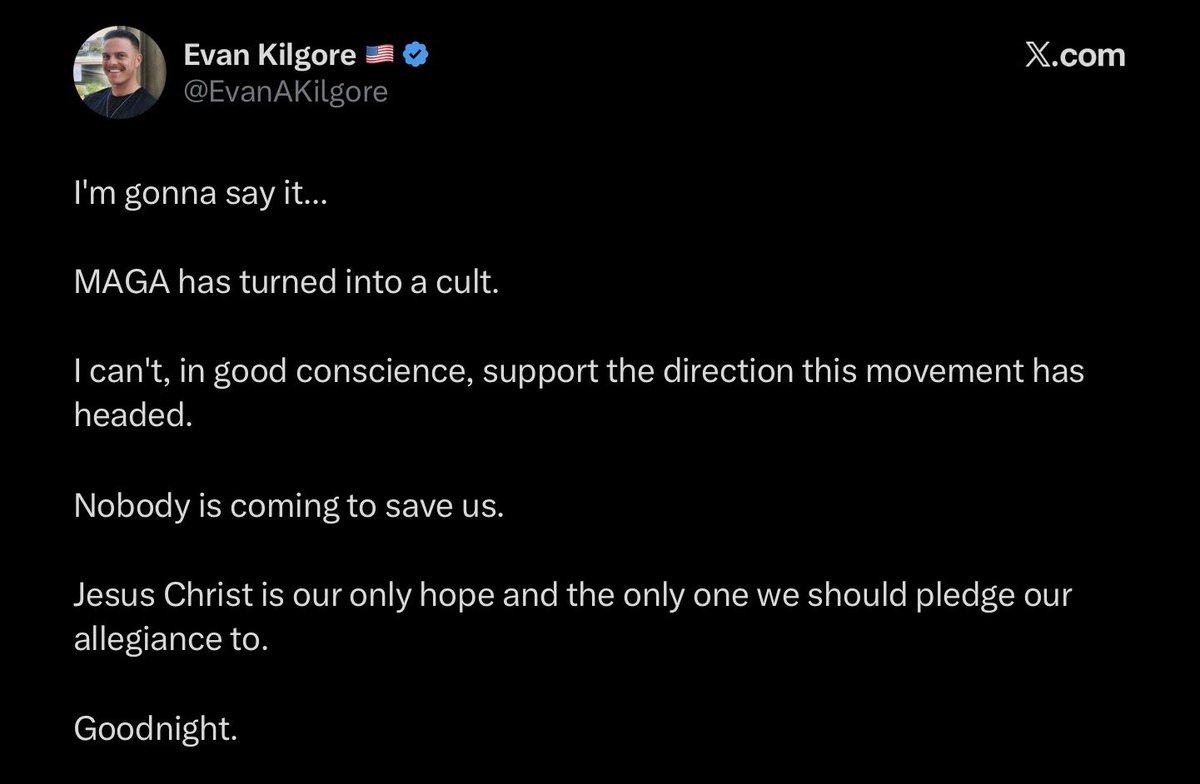 gummibear737's tweet image. The Rise and Fall of the Woke Right

Actually, it’s the opposite of what Evan claims. What’s happening is that a cult (Woke Right/Horseshoe Right/America Last) is being excised from MAGA.

Starting in 2021, a number of low-IQ influencers (like Evan), affiliated with MAGA, started