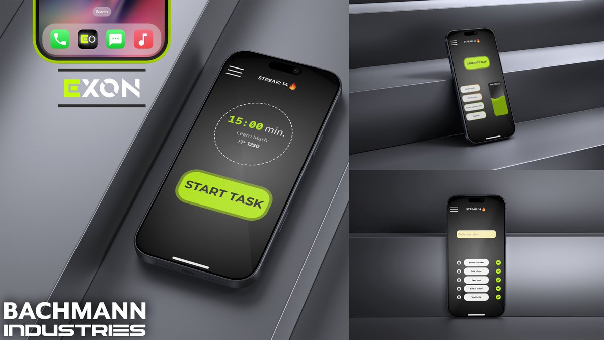 builtbybastian's tweet photo. Most people with ADHD don’t have a discipline problem.

They have a START problem.

So I built something.

Not another productivity app.
Not another to-do list.

An execution engine.

→ You open the app  
→ It gives you ONE task  
→ You press START  
→ You’re locked in for 10–15 minutes  

No overthinking.
No planning.
No escape.

Ideas?
→ Instantly converted into action

No dopamine from “writing things down”
Only from actually doing them.

This is EXON.

Built for people who:
- have 100 ideas
- start nothing
- and are tired of their own bullshit

Be honest:

Would you actually use something like this?