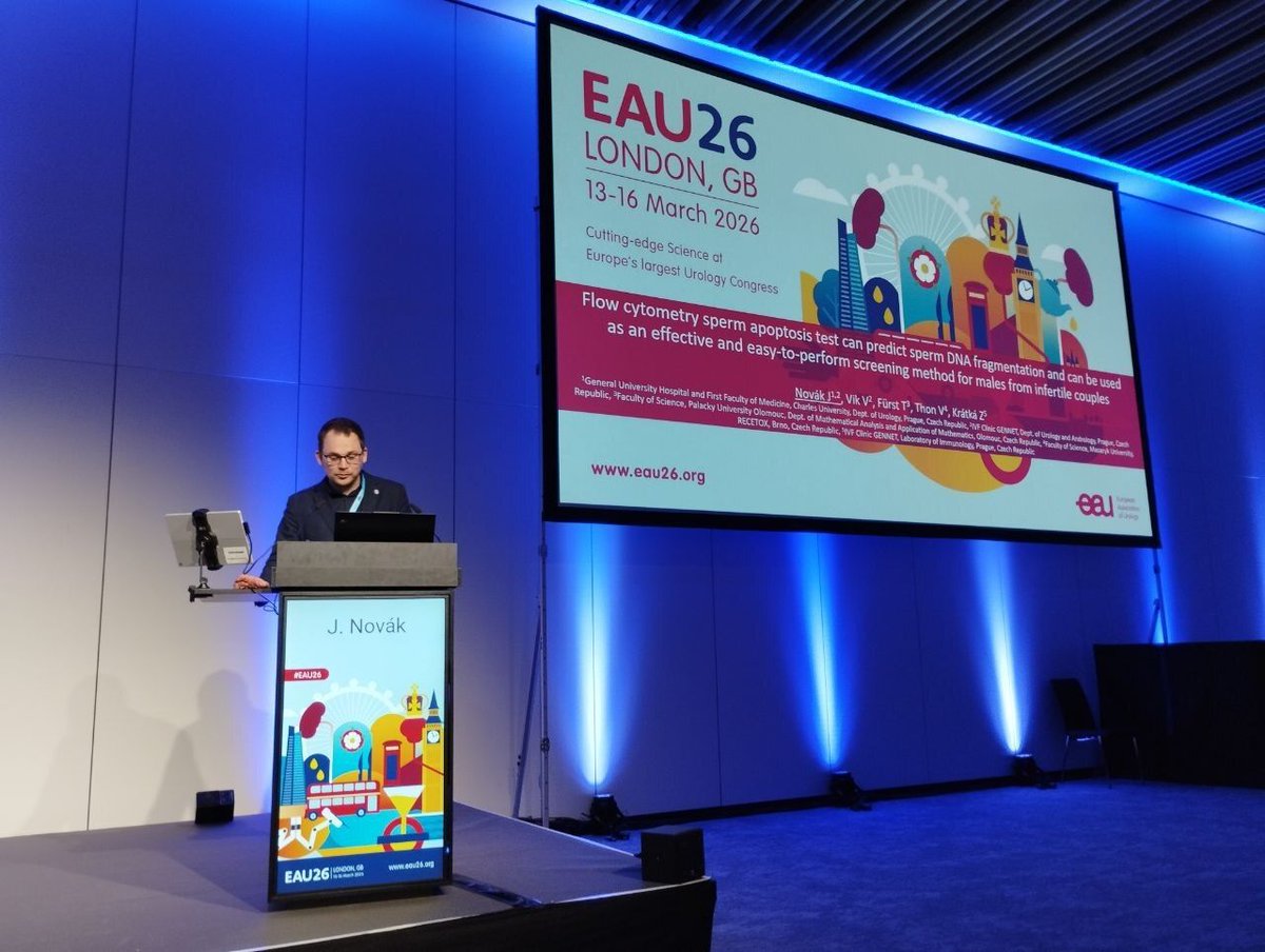 yoursexmedjour's tweet photo. At #EAU26, J. Novák reported that a flow cytometry sperm apoptosis test may serve as an easy screening tool for sperm DNA fragmentation in men from infertile couples. @Uroweb
More on #SpermDNAFragmentation: https://t.co/11eTKKXDD1
#IJIR #Urology #MaleInfertility #Andrology https://t.co/Hze26cFCGh