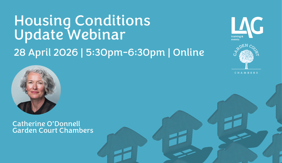 LegalActionGrp's tweet image. 📢2 Weeks until... #HousingConditions Update Webinar with Catherine O'Donnell of Garden Court 
 
🗓️28 April, 5:30-6:30pm

Catherine is an expert in #housing conditions cases &amp;amp; co-author of Housing Conditions: tenant's rights 🏠🛠️
 
Book here➡️ hi.switchy.io/tFTI