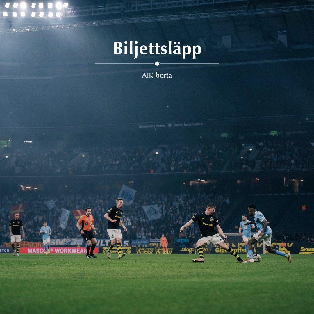 Malmo_FF's tweet image. 🎟️ Biljetterna till bortamatchen mot AIK den 27 april är nu släppta till försäljning!

Köp biljett ➡️ axs.com/se/events/1346…